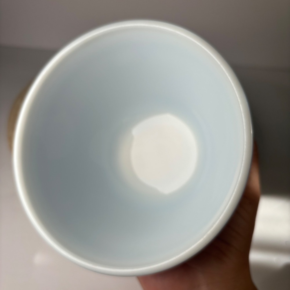 Pyrex Mixing Bowl 1.5 Pint Blue Colonial Mist 401 Vintage Floral Milk Glass - Picture 5 of 10